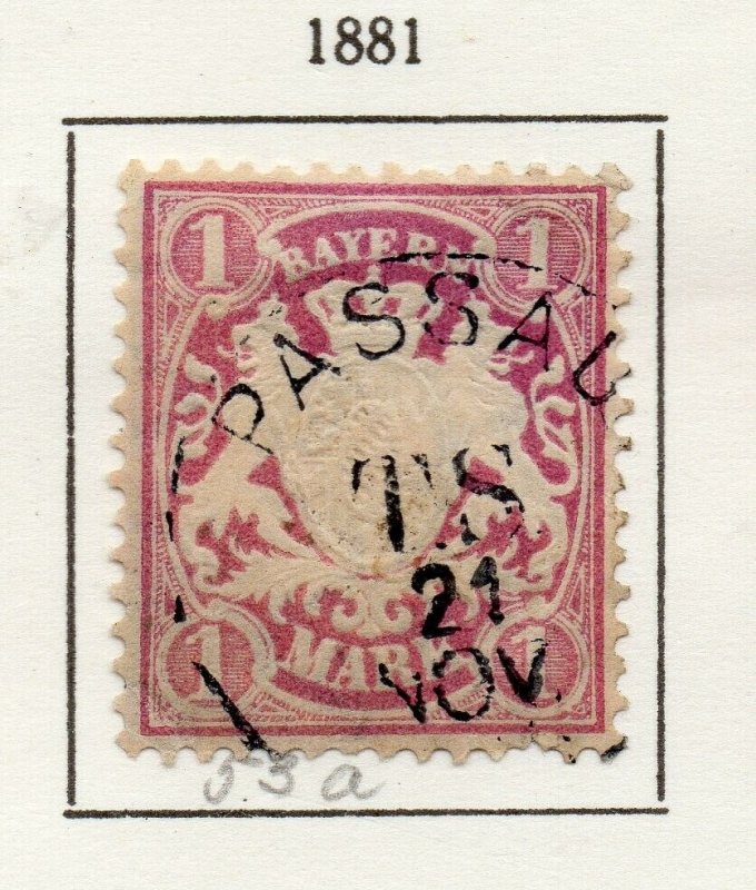 Bayern Bavaria 1881 Early Issue Fine Used 1M. NW-120724