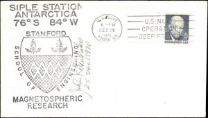 1970 US NAVY ANTARCTIC SIPLE STATION  STANFORD  MAGNETOSPHERIC CACHET + SIGNED