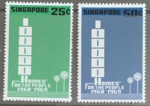 SINGAPORE 1969 HOMES PROJECT  SG119120 UNMOUNTED MINT