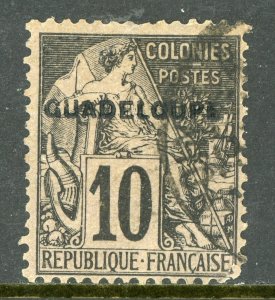 Guadeloupe 1891 French Colony 10¢ Balck Stanley Gibbons #25 Mint  D898