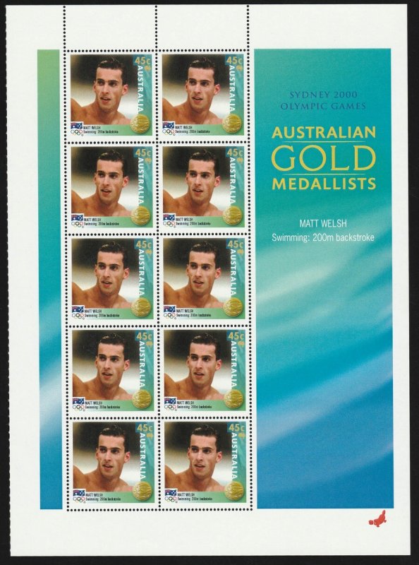 AUSTRALIA 2000 Olympics Gold digital TRIAL printing sheetlet Platypus. MNH ** 