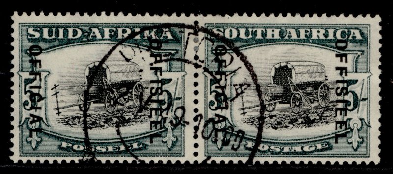 SOUTH AFRICA GVI SG O28, 5s black & blue-green, FINE USED. Cat £140. CDS