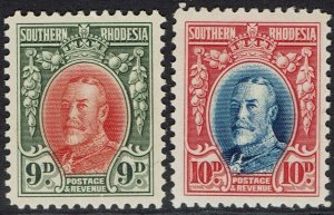 SOUTHERN RHODESIA 1931 KGV FIELD MARSHALL 9D AND 10D