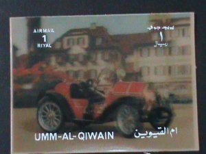 ​UMM AL QIWAIN- MEDIUM SIZE 3D STAMP LOVELY CLASSIC ANTIQUE CAR MNH VF LAST ONE-
