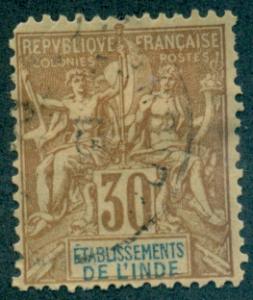 French India #12  Used  Scott $50.00