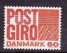 Denmark-Sc#465- id9-unused very light hinged set-Post office bank-1970-