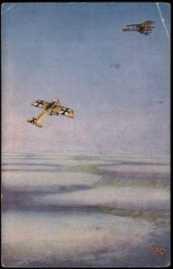 Germany WWI 1916 Airplanes Dogfight SKALMIERZYCE Poland Used Feldpost Cov G68275