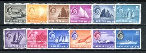 1955 Singapore Sc.# 28/39 mnh** cv $26.40 ( 9614 BCXX )