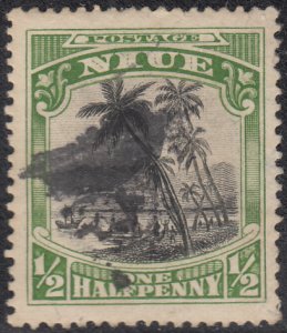 Niue 1920 used Sc #35 1/2p Landing of Captain Cook