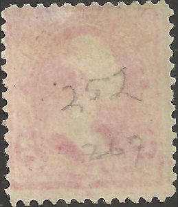 # 267 Mint Hinged Carmine George Washington