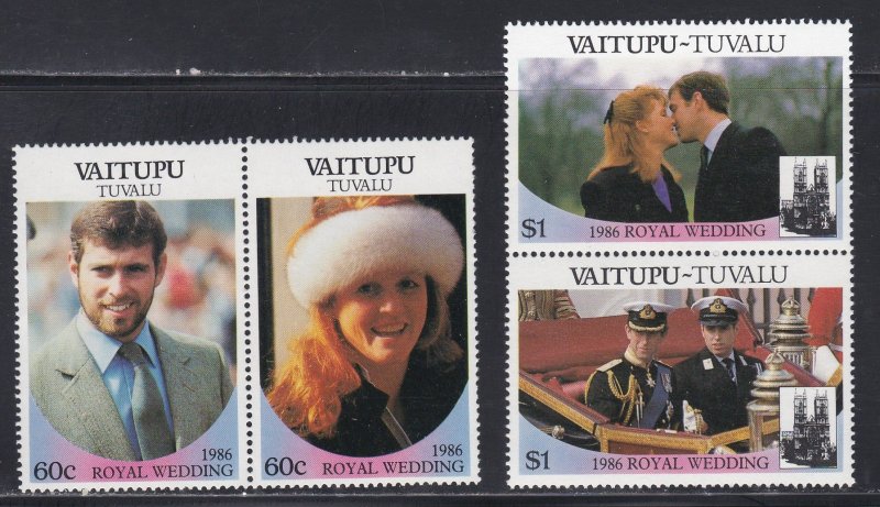 Tuvalu - Vaitupu # 65-66, Prince Andrew Royal Wedding, NH, 1/2 Cat.