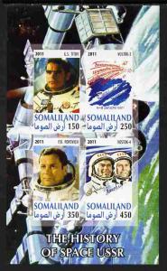 Somaliland 2011 History of Space - USSR #06 imperf sheetl...