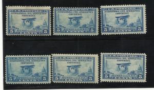 650 Group of Six 5c MHR Fine and F/VF Centering