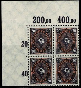 Germany 1922, Scott#182 MNH, Plate Print, Margin in block of 4