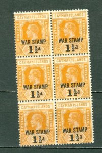 CAYMAN ISLANDS 1919 WAR TAX #MR6  BLK of (6) MNH...$6.00