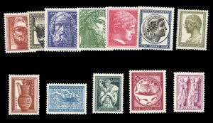 Greece 556-567, $296.75, 1954 100d-20,000d, hinged