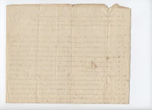 1799 RM102 50 cent Maryland revenue stamped paper estate inventory [6084.7]