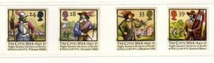 Great Britain Sc 1454-7 1992 Civil War stamp set mint NH