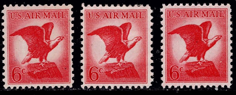 U.S.  C67 MNH  THREE SINGLES AS SHOWN (V5538)