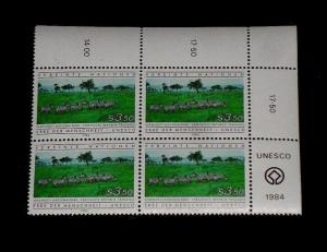 U.N. 1984, VIENNA #42, WORLD HERITAGE. INSC. BLK/4, MNH, NICE!! LQQK!!