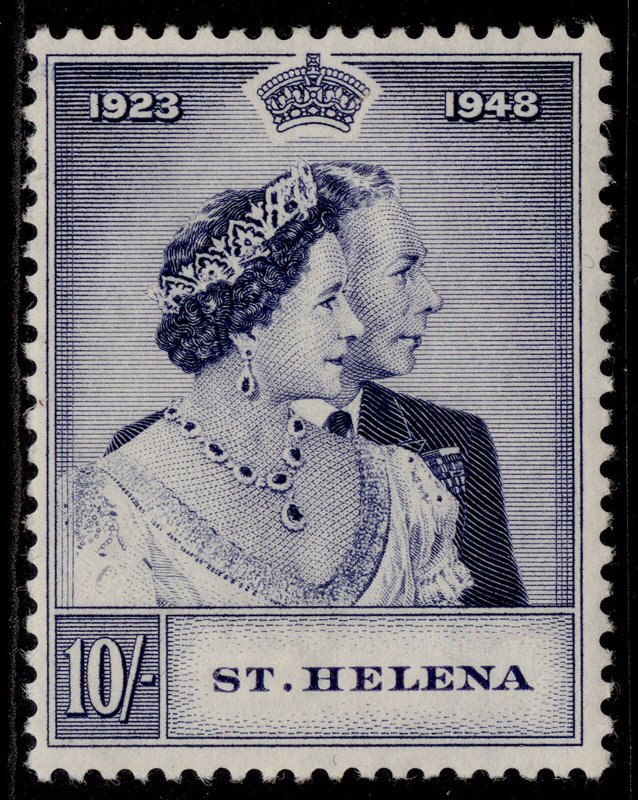 ST. HELENA GVI SG144, 10s violet blue SILVER WEDDING, M MINT. Cat £28.