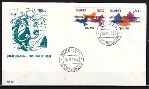 Iceland, Scott cat. 565-566. Christmas Music issue. First day cover. ^