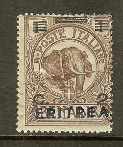 Eritrea, Scott #81, 2c on 1b Somalia, VG Centering, Unused