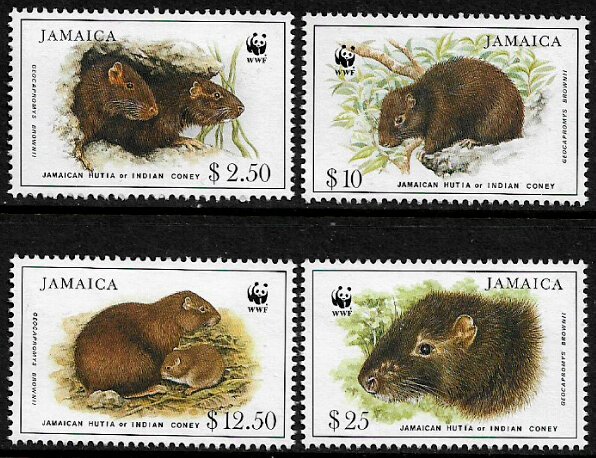 Jamaica #857-60 MNH Set - WWF - Jamaican Hutia