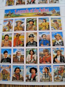 FULL PRINTER'S SHEET - U.S. LEGENDS OF THE WEST - SCOTT #2869v - MNH