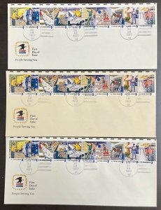 1489-1498 USPS Lot of 3 Postal Employees FDCs Honolulu, Hawaii 1973