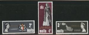 MALTA  Scott 378-380 stamp set MH*