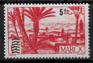 French Morocco 1951, Surcharged, Scott # 263, VF MVLH* (RMD-8)
