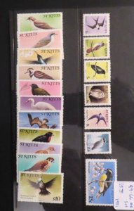 1981 St. Kitts Sc# 49-66  Set of bird postage stamps MNH Cv$15.40