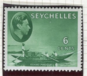 SEYCHELLES; 1938 early GVI issue Mint hinged Shade of 6c. Chalk paper value
