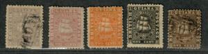 British Guiana Sc#23-27 M+U/H/A-F Partial Set 27 Repaired Tear, 24-5 NG Cv. $755