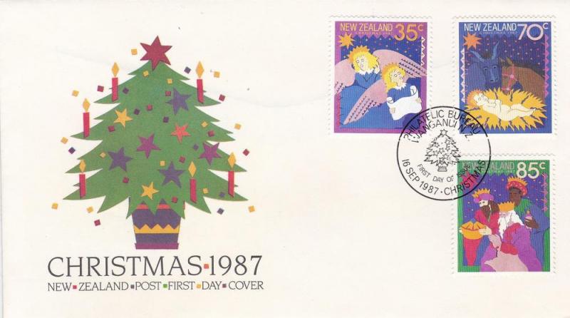 New Zealand # 880-882, Christmas Cards, 1st Day