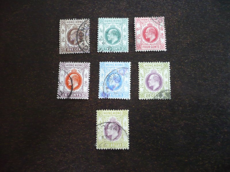 Stamps - Hong Kong - Scott# 86,87,90,92,95,98,103 - Used Part Set of 7 Stamps