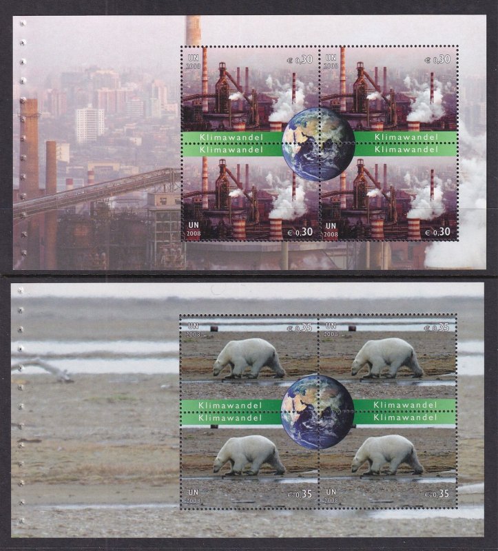 UN Vienna 436y-436ad Booklet Panes MNH VF