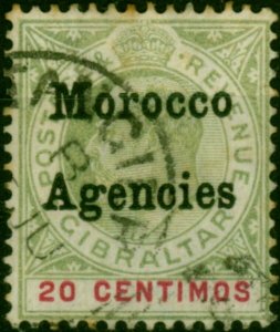 Morocco Agencies 1904 20c Grey-Green & Carmine SG19 Good Used (2)