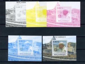 Mozambique Pope John Paul II, (4) Color proofs+original