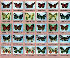 Manama 1972 Butterflies Mini-Sheetlet (30) Imperforated Mi.#1105/14B