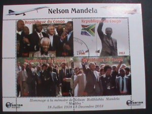 ​CONGO-2013-FAMOUS PERSON-NELSON MANDELA -CTO S/S VF WE SHIP TO WORLD WIDE.