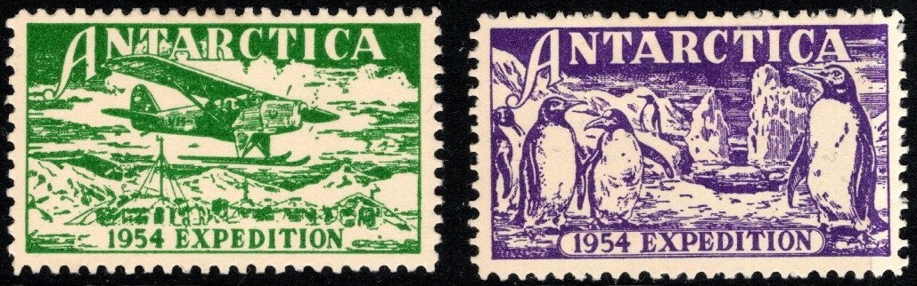 1954 Antarctica Expedition Cinderella Set/2 Unused | Specialty ...