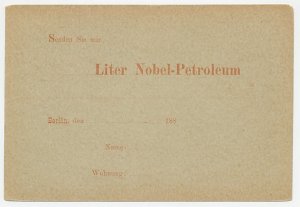 Local mail stationery Berlin 188. - Packetfahrkarte Order card - Nobel Petroleum