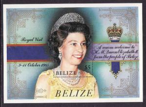 Belize-Sc#785-Unused NH sheet-QEII-Royal Visit-1985-