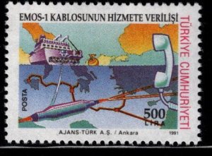 TURKEY Scott 2505 MNH** 1991 Fiber Optic Cable stamp