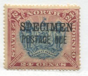 North Borneo 1895 24 cents overprinted Postage Due SPECIMEN  SG D11s Cat. 40.-