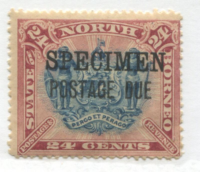 North Borneo 1895 24 cents overprinted Postage Due SPECIMEN  SG D11s Cat. 40.-