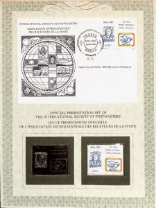 Mexico silver stamp + cover International Society of Postmasters