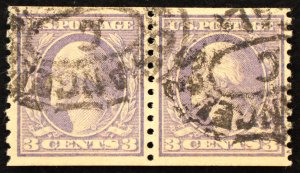 U.S. Used Stamp Scott #493 3c Washington Pair, XF - Superb. Oval Cancel. A Gem!